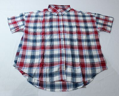 Cotton:On Women's Flannel Boyfriend S/S Shirt LB3 Stephanie Check Blue Small
