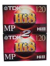TDK Hi8 MP120 Pack of 2 Camcorder Video Cassette Tapes Premium NEW SEALED