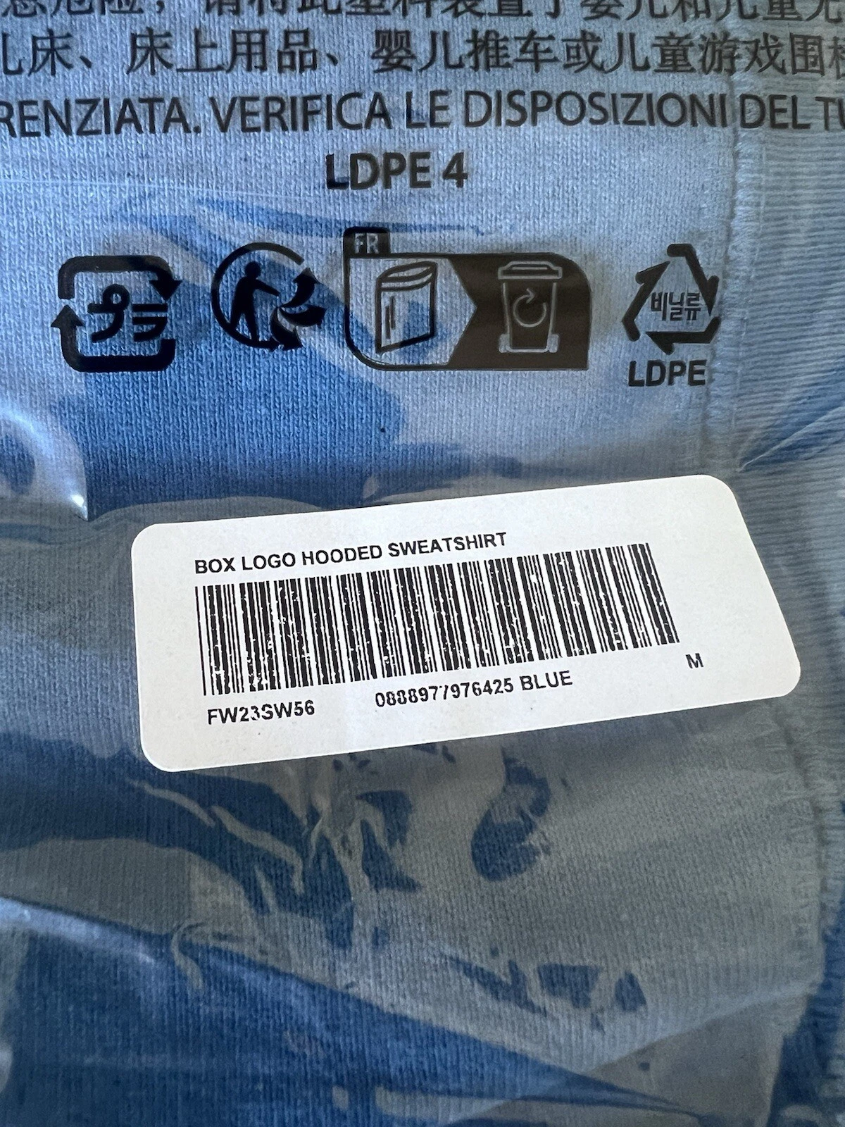 Supreme Felpa con Cappuccio Box Logo Blu FW23 Felpa con Cappuccio Uomo NUOVA MEDIA