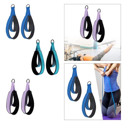 2x Pilates Doppel Schleife Strap D Ringe Riemen Griff für Workout Gymnastik
