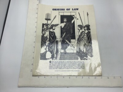 Original 1974 Poster: ORIGINS OF LAW - ATHENIAN SOLON - by J Weston Walch 11x14''
