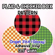 Plaid / Check / Tartan Patterned Adhesive Vinyl 13.5" ROLL **FREE SHIPPING**