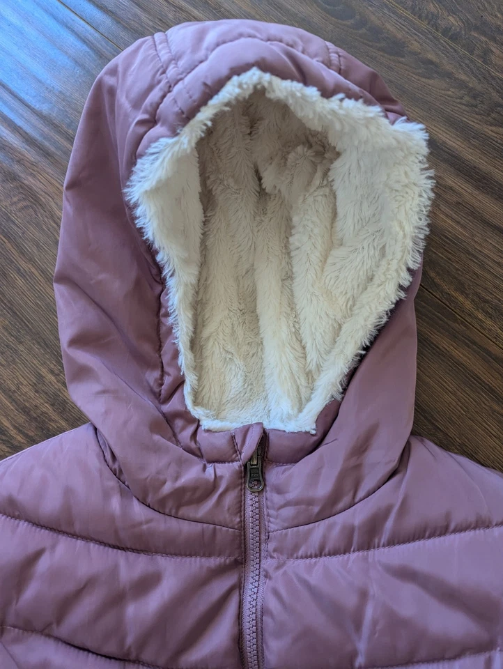 Talla 10 12 Steve Madden Púrpura Imitación Piel Lluvia Invierno Niña Chaqueta Abrigo Cálido Foto 3 de 4