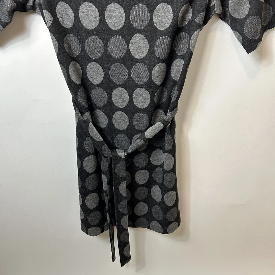 Moda Bug Para Mujer Vestido Talla Mediana Gris Negro Manga Corta Pullover Corbata Foto 3 de 4