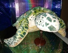 Melissa Doug / "Life-Like" Giant SEA TURTLE Green Spots 2127 30" Plush