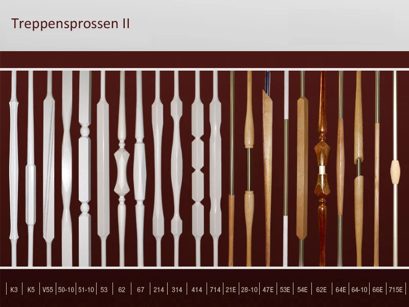 HOLZDREHTEILE GUNTER WARKENTHIN Geländerstäbe Holz Treppensprossen Edelstahl Rundstäbe Säule Sprosse 83 cm