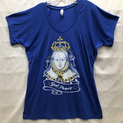Bella Girl Power The Queen Top Women s XL Blue Short Sleeve *
