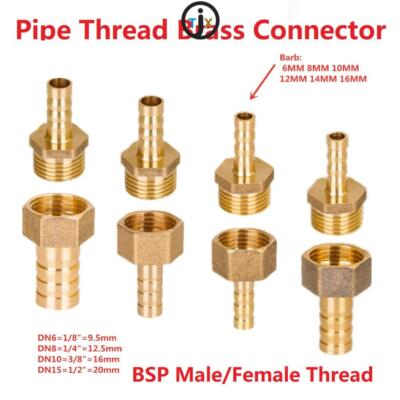 1/8''1/4''3/8''1/2'' Messing-Rohrverschraubung Schlauch Barb Tail BSP Male Joint neu