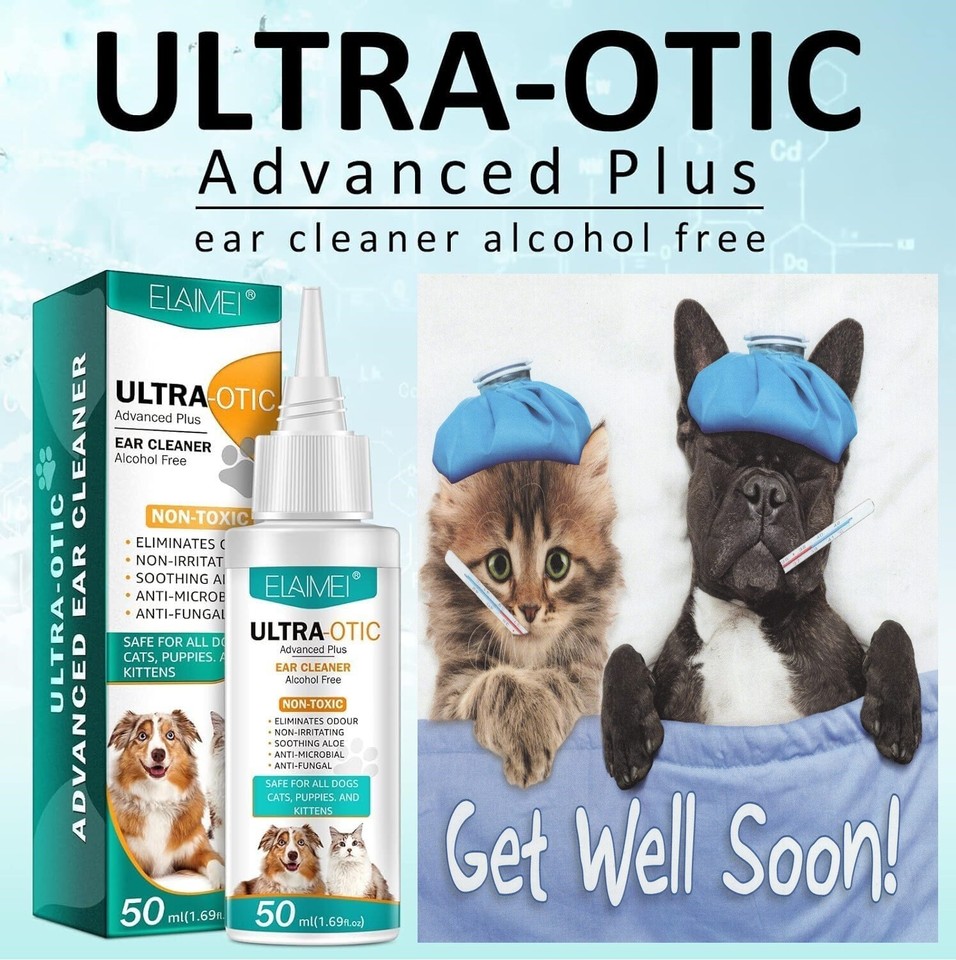 2x Dog Ear Cleaner Dog Ear Drops for Infection Antibiotics Cat Ear