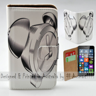 For Nokia Series - Alarm Clock Stencil Print Mobile Wallet Phone Case Cover