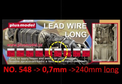 MW22 PLUSMODEL 548 LEAD WIRE 0,7 MM - 240MM LONG BLEIDRAHT