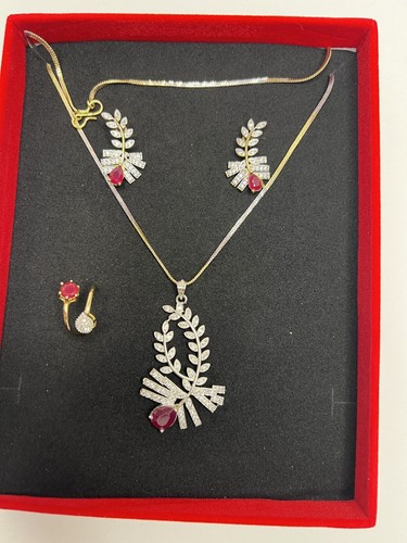 American diamond indian jewellery set with Gorgeous Ring
