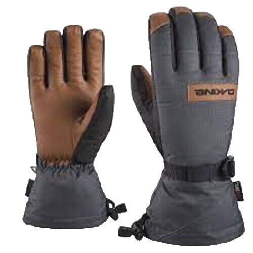 Men's Dakine Nova Leather Finger Ski Gloves 8 Small Carbon 01300325 Waterproof - Afbeelding 1 van 2