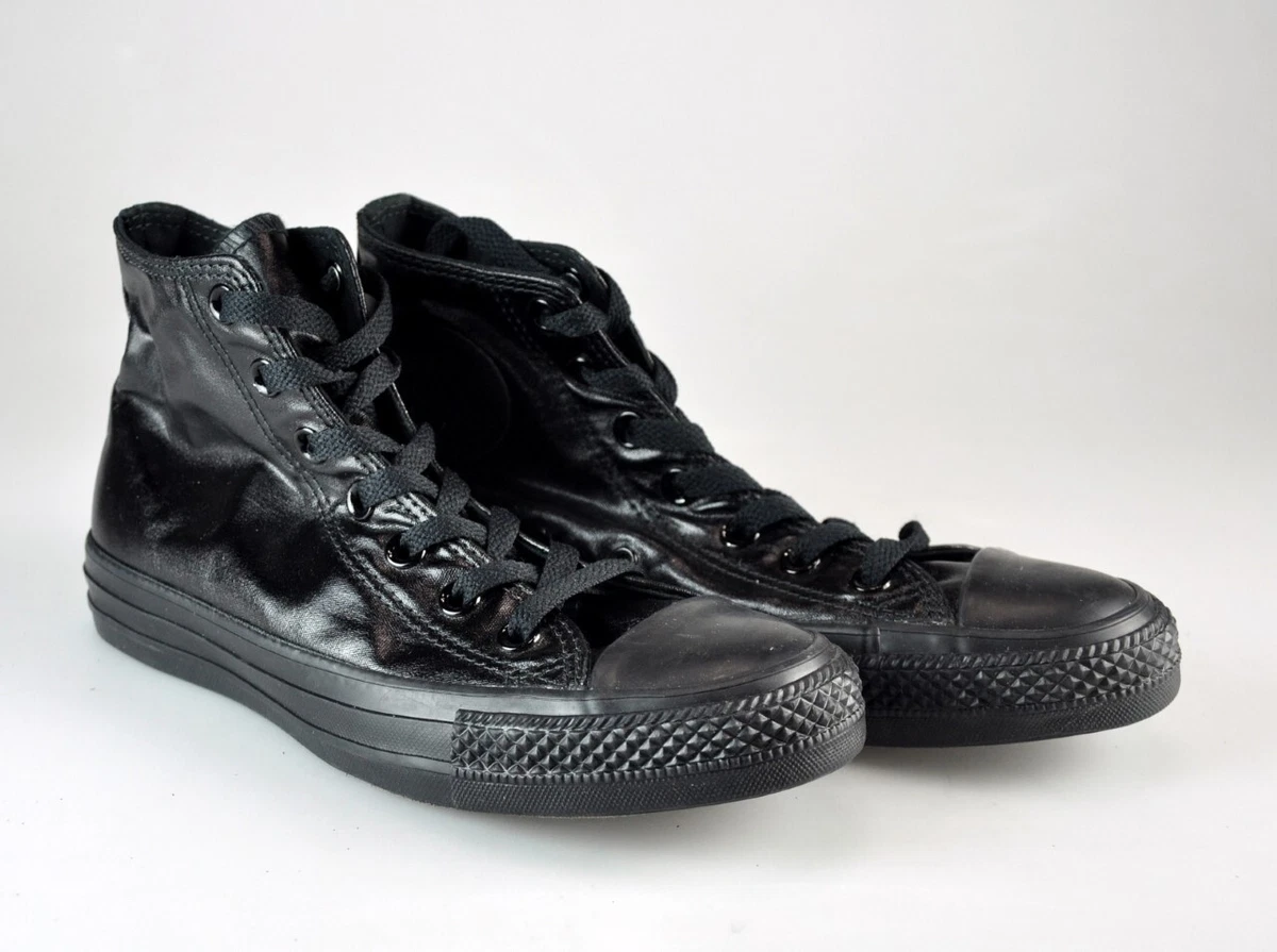 Converse Chuck Taylor All Star 155558F Black Leather Shoes M 5 W 7 | eBay