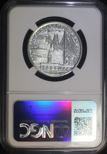 1936 S Bay Bridge Commemorative Silver Half Dollar NGC MS63 Choice BU Coin - Picture 2 of 2