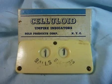 Antique Solo celluloid umpire 4 Ball/3 Strike counter Indicator-with Box