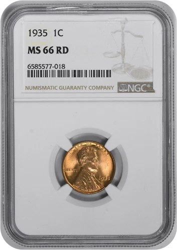 1935 Lincoln Cent MS66RD NGC