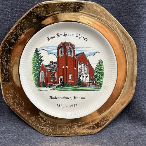 Zion Lutheran Church Independence Kansas Centennial Plate 1872 - 1972