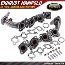 2x Exhaust Manifold for Toyota LandCruiser UZJ100 Lexus LX470 1998-2008 4.7L SUV