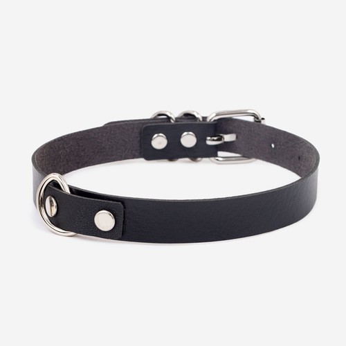 Necklace Vegan Leather Custom Chain Metal Leash BDSM Gift Choker Collar - Picture 15 of 17