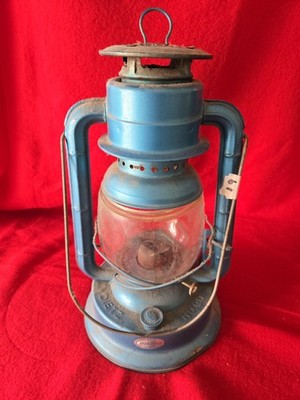 Vintage Dietz No 90 D-Lite blaue Metall Laterne Nr. 30 E Globus