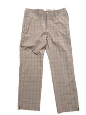 Callaway Stretch Men Tartan Golf Pants Gray 36x30 Flat Front
