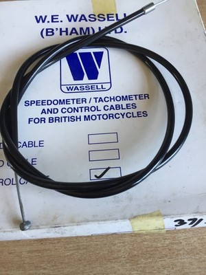 37/25x  CLASSIC MOTORCYCLE CHOKE CABLE. 34.5'' outer x 37.5'' inner. Barrel nipple