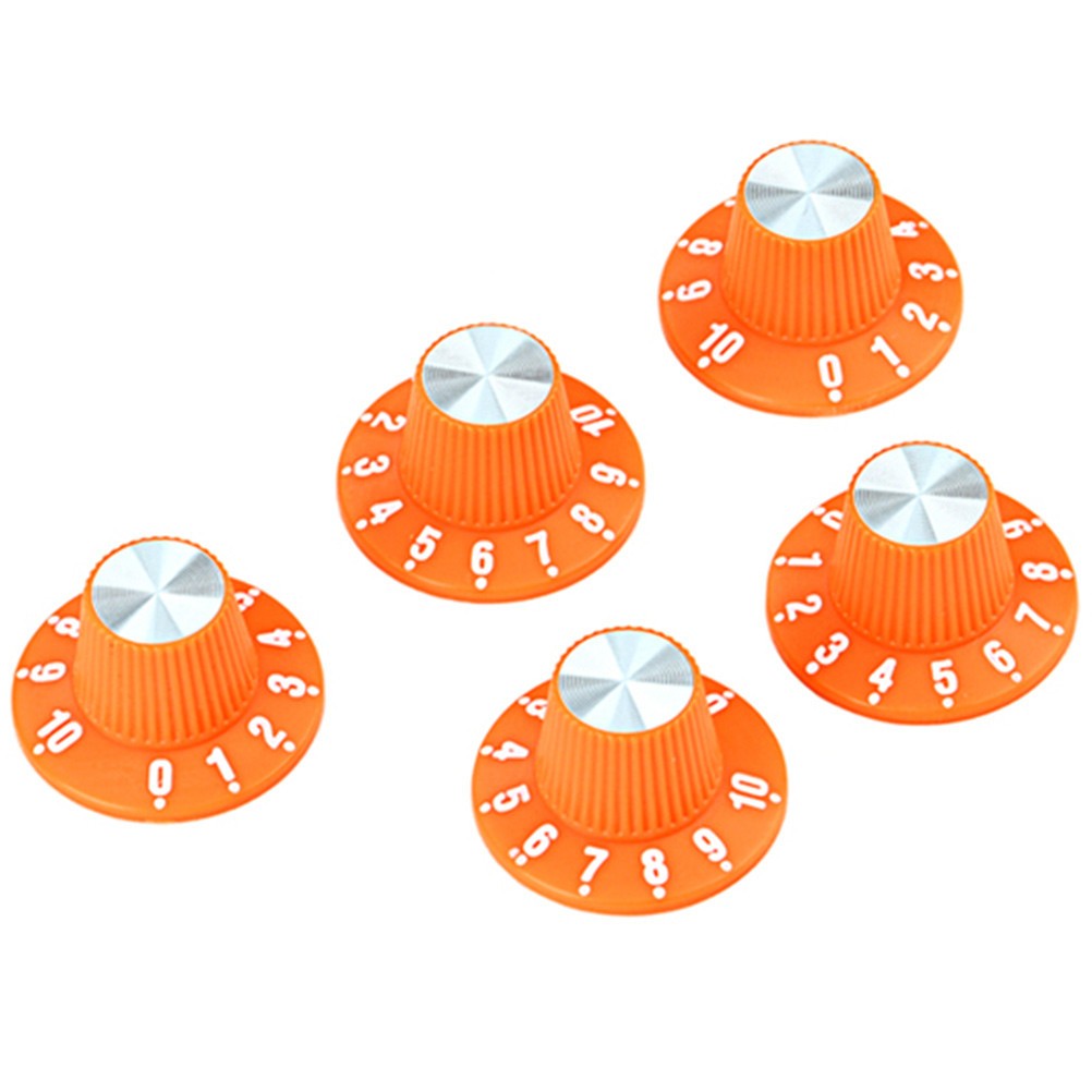 5pcs Volume de guitare électrique chapeau de guitare basse bouton de
