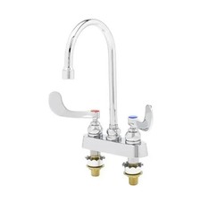 T S Brass B-1141-2W4V12CR 4" Deck Mount Workboard Faucet w/ 4-3/8" Gooseneck