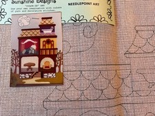 Vintage 1975 Sunshine Designs DOLL HOUSE Needlepoint Canvas 18x22 NEW