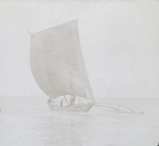 Unknown Fishing Boat, FAINT IMAGE, Magic Lantern Glass Slide