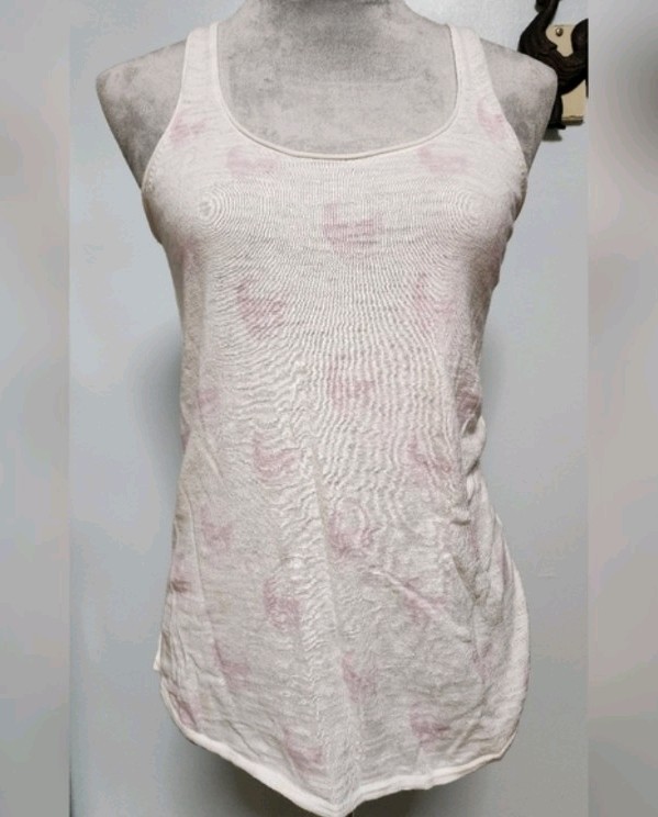 Skull Cashmere Xs Tank Top White With Pink Skull Print