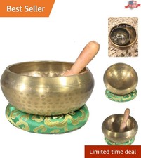 Luxury Tibetan Singing Bowl Set - Antique Gold 5