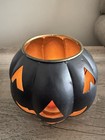 Pottery Barn Jack-O-Lantern Candle Holder Metal Black Pumpkin 5.5 In Adorable — photo 10