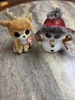 TY  Buttons The Snowman And Glitzy The Reindeer Plush Lot — photo 1