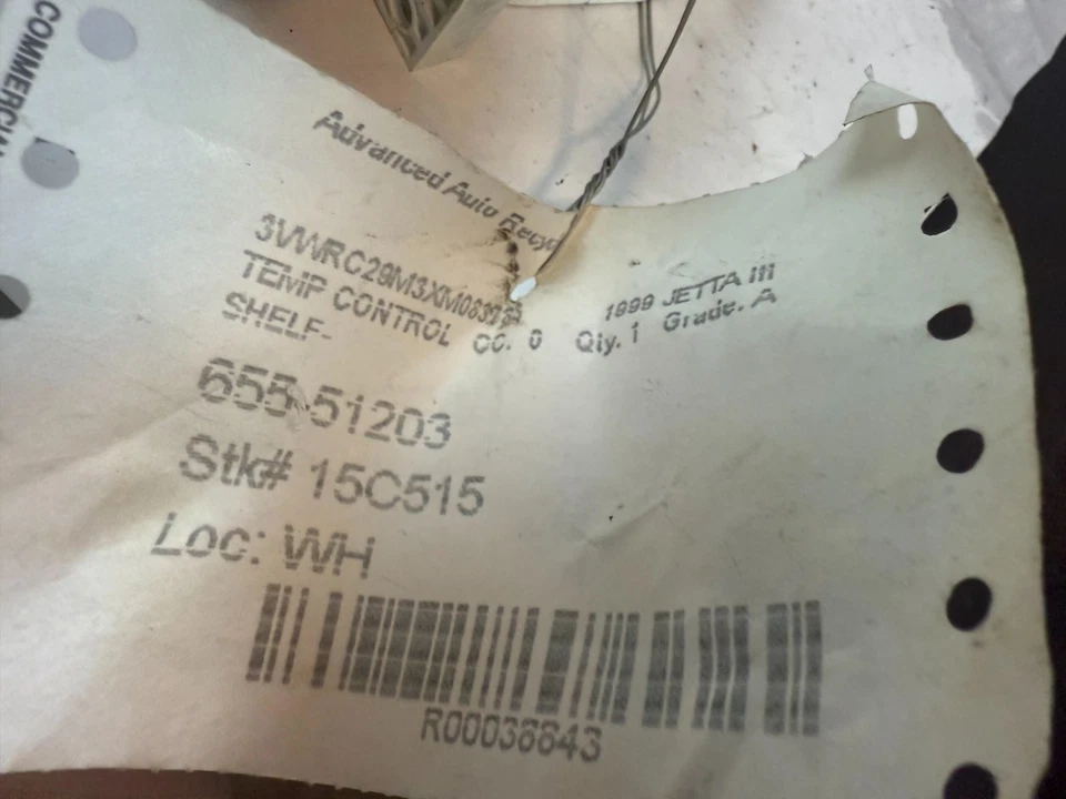 Interruptor de temperatura de control de clima de calefacción de aire acondicionado Volkswagen Jetta 1999-2006 OEM Foto 4 de 4