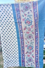 Soft Cotton Floral Pillowcase Blue Cottagecore Boho Vintage Style