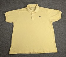 Vintage Lacoste Shirt Men's Size 6 Pastel Yellow Short Sleeve Polo Alligator