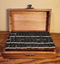 70 pc Wood  Rubber Alphabet Numbers  Symbols Letter Stamps Set MINT 