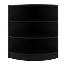 Bancone Angolare da Negozio Nero LM60 con 3 Ripiani Vetrina Espositiva