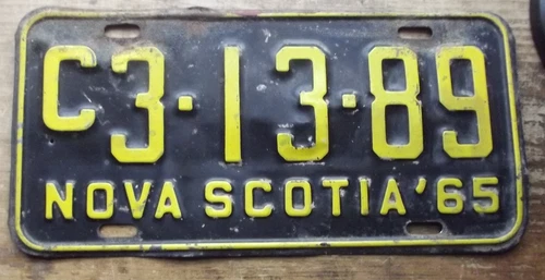 1965 NOVA SCOTIA LICENSE PLATE C3-13-89