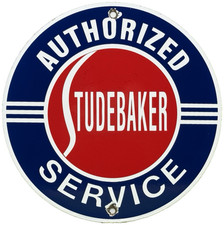 VINTAGE STUDEBAKER PORCELAIN SERVICE SIGN GAS STATION PUMP MOTOR OIL DEALERSHIP