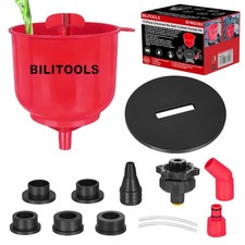BILITOOLS No-Spill Coolant Funnel Kit - 13PCS Universal Radiator Red