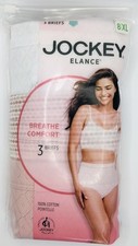 Jockey 3-Pack Elance Brief Breathe 100 Cotton 1542 Seashell Rose 8/XL NIP