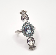 Swarovski Nocturne Crystal, Pacific opal & Light Azore Ring Rare 1084594