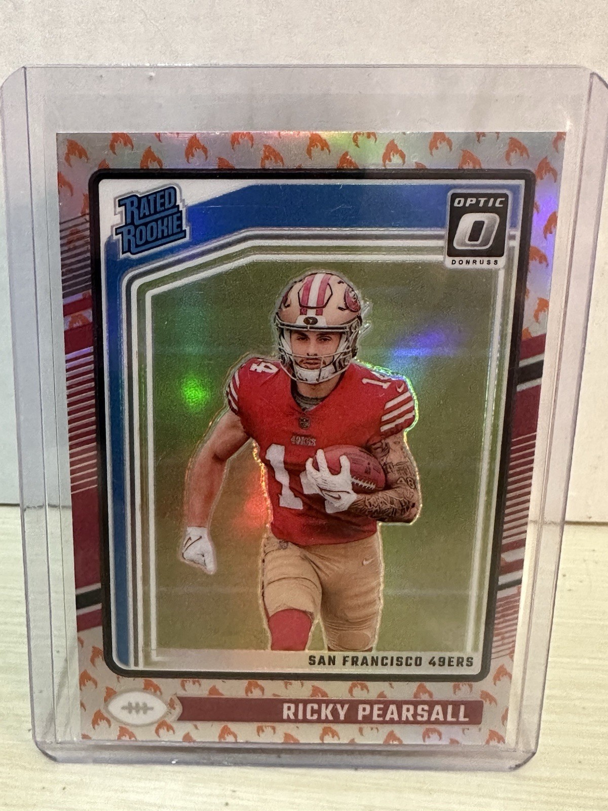 2024 Panini Donruss Optic - Rated Rookie Ricky Pearsall #284 Fire Emoji Prizm