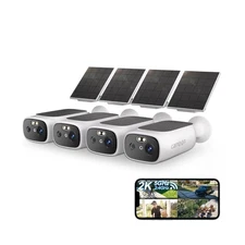 2K Solar Security Cameras Wireless Outdoor-2.4/5Ghz WiFi Cameras for Home Sec...