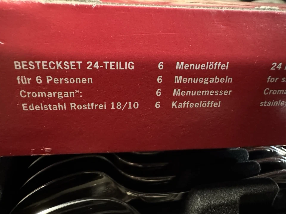 WMF Besteck-Set 24 Teilig, 6 Personen Cromargan 18/10 Edelstahl Unbenutzt Ovp - Bild 3 von 4