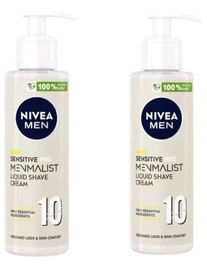 2x NIVEA MEN Sensitive Pro Menmalist Liquid Rasiercreme - 2x 200ml - Neu