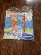 NOS Vintage Clearwater Transparent Sunset Pool Mat 72  X 30  Blue NEW